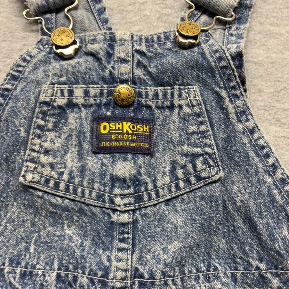 Vintage OshKosh Bgosh Vestbak Acid Wash Denim Overalls Boys 5 Made in USA